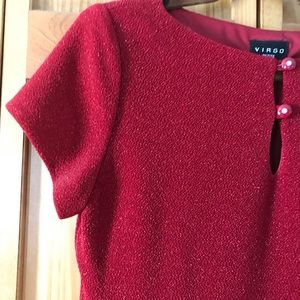 Sparkly short sleeve key hole dress